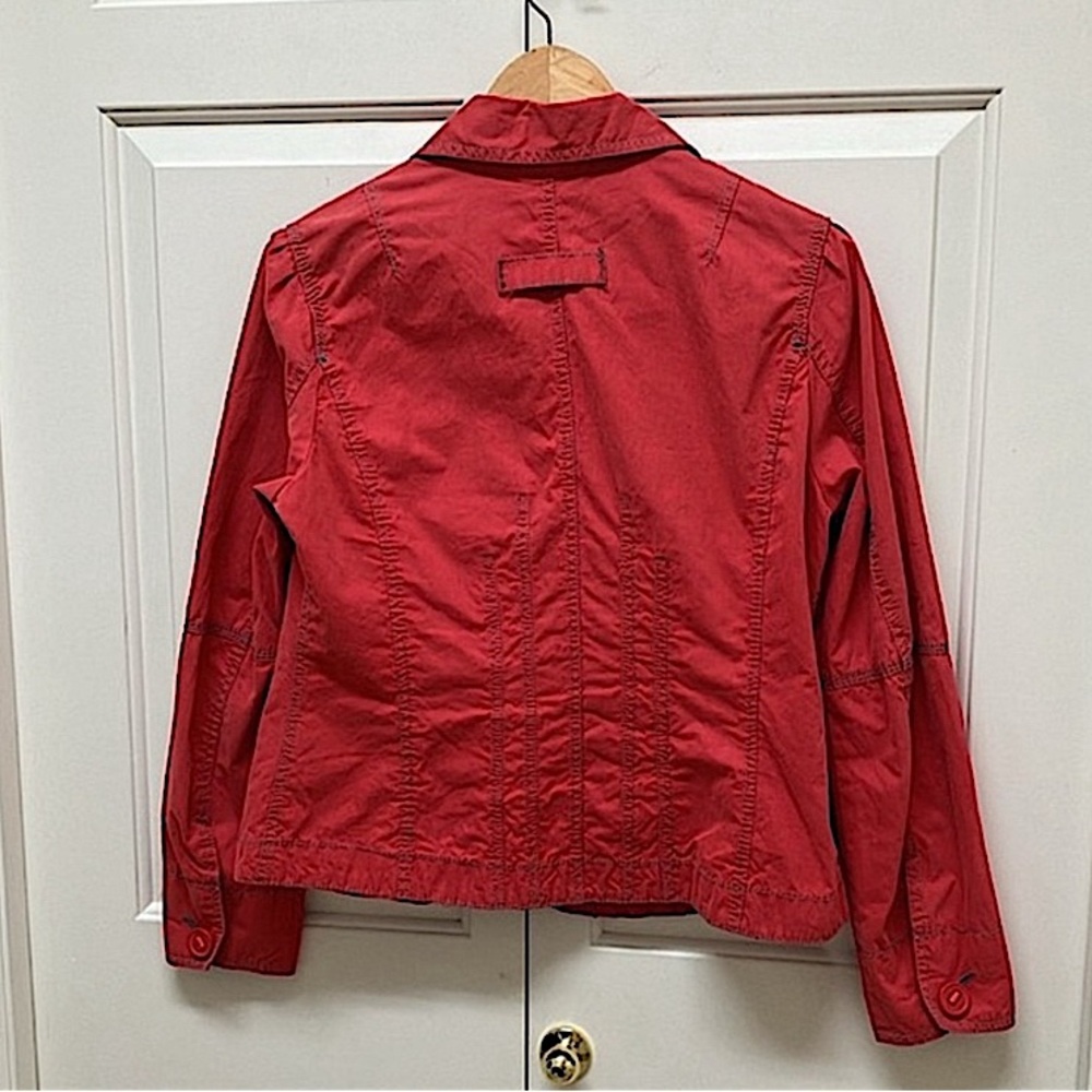 Cotton Ginny button up Jacket, Cotton/spandex, red, size M - Picture 5 of 16